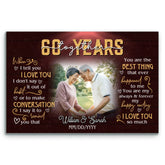 Unique Anniversary Canvas - Personalized 60th Year Wedding Gift - Custom Photo Art - When I Tell You I Love You - 60 Years Together Bri In Style